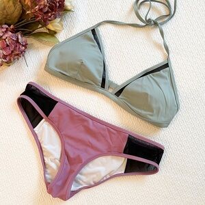 PINK Victoria's Secret Bikini Set - Green and Pink